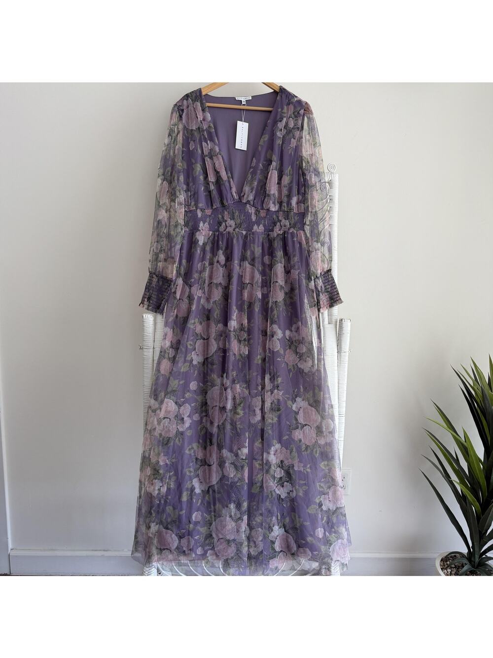 Baltic Born Dress 3XL Purple Layla Tulle Floral Maxi Boho Romantic Ethereal